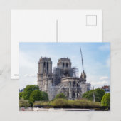 Carte Postale Notre Dame de Paris, le lendemain du feu de 2019 (Devant / Derrière)