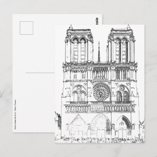 Carte Postale Notre Dame de Paris - Paris, France (Devant / Derrière)
