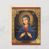 Carte Postale Notre Dame des Douleurs Marie Épée Pierce Son Coeu (Devant / Derrière)