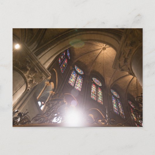 Carte Postale Notre Dame Intérieur avec verre tendu (Devant)