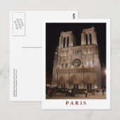 Carte postale "Notre Dame, Paris" (Devant / Derrière)