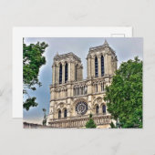 Carte Postale Notre-Dame, Paris, Peinture numérique (Devant / Derrière)
