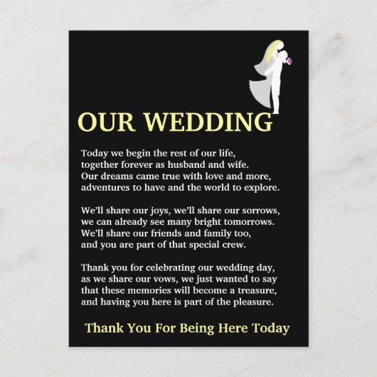 Carte Postale Notre Mariage (Devant)