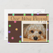 Carte Postale Notre nouveau chiot - Customisé (Devant / Derrière)