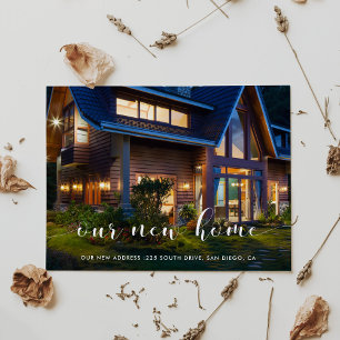 Carte Postale Notre nouveau Faire-part photo maison élégant