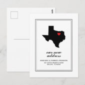Carte Postale Notre nouvelle adresse à TX | Marquer votre ville (Devant / Derrière)