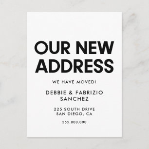 Carte Postale Notre nouvelle adresse faire-part mobile minimalis