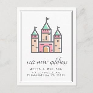 Carte Postale Notre nouvelle adresse   Pastel Castle Home