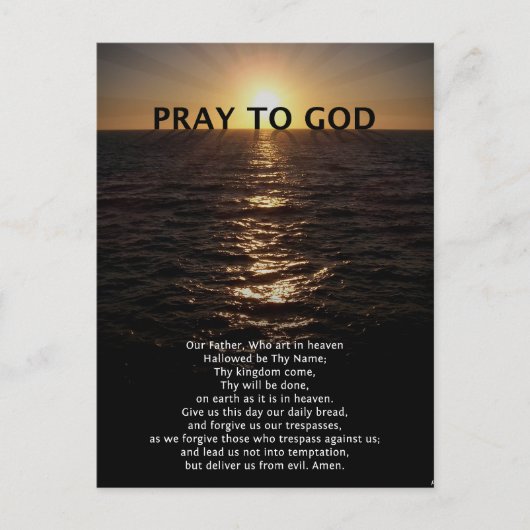 Carte Postale Notre Père Prière (Devant)