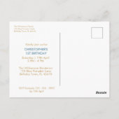 Carte Postale Notre Petit Citrouille 1er Anniversaire Bleu  (Dos)