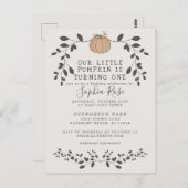 Carte Postale Notre Petit Citrouille Fête Son Premier Anniversai (Devant / Derrière)