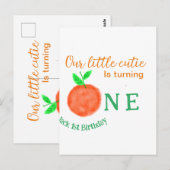 Carte Postale Notre petite orange mignonne anniversaire fruit d' (Devant / Derrière)