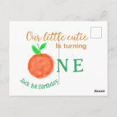 Carte Postale Notre petite orange mignonne anniversaire fruit d' (Dos)