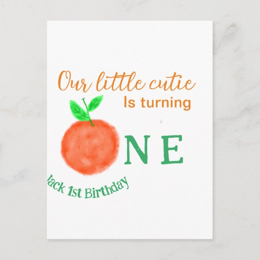 Carte Postale Notre petite orange mignonne anniversaire fruit d' (Devant)