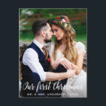 Carte Postale Notre première photo de couple Mariage de Noël<br><div class="desc">Notre première carte postale photo Mariage de Noël</div>