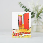 Carte Postale notre première porte comique à domicile (Debout devant)