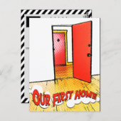Carte Postale notre première porte comique à domicile (Devant / Derrière)