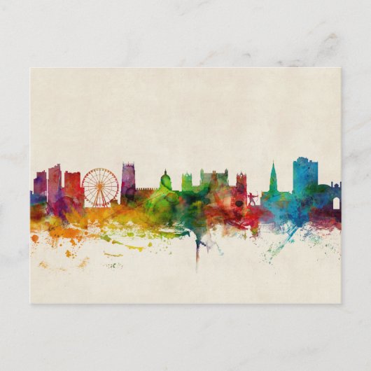 Carte Postale Nottingham England Skyline (Devant)