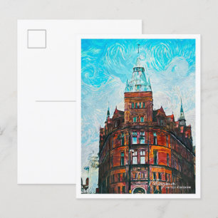 Carte Postale Nottingham Royaume-Uni Oil Painting City