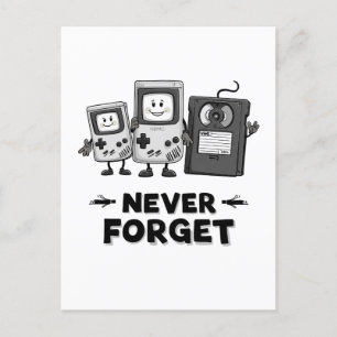 Carte Postale N'oublie jamais cassette ruban esthétique Vintage 