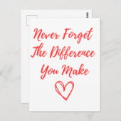 Carte Postale N'oubliez jamais la différence que vous faites, Me (Devant / Derrière)