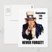 Carte Postale N'oubliez jamais le 11 septembre (Devant / Derrière)