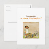 Carte Postale N'oubliez pas de poursuivre les papillons Citation (Devant / Derrière)