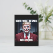Carte Postale N'oubliez pas de sourire quand vous mentez Clown T (Debout devant)