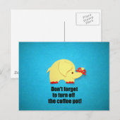 Carte Postale N'oubliez pas d'éteindre la cafetière ! (Devant / Derrière)