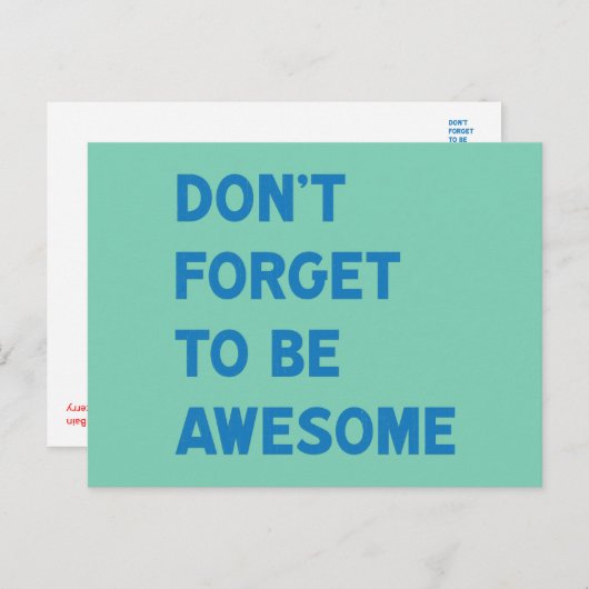 Carte Postale N'oubliez pas d'être génial (Devant / Derrière)