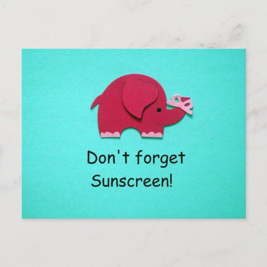 Carte Postale N'oubliez pas la crème solaire ! (Devant)