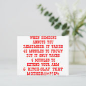 Carte Postale N'Oubliez Pas Qu'Il Ne Faut Que Quatre Muscles Pou (Debout devant)