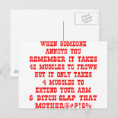 Carte Postale N'Oubliez Pas Qu'Il Ne Faut Que Quatre Muscles Pou (Devant / Derrière)