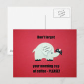 Carte Postale N'oubliez pas votre tasse de café du matin... s'il (Devant / Derrière)