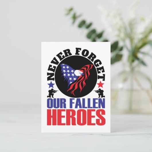 Carte Postale N'oublions jamais nos héros tombés au combat (Debout devant)