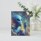 Carte Postale Nouilles Aliens bleues (Debout devant)