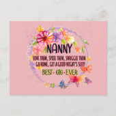 Carte Postale Nounou les aime, les gâte, les câline (Devant)