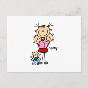 Carte Postale Nounou Stick Figure