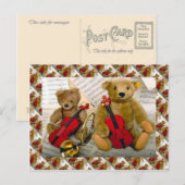 Carte Postale Nounours, bearly musiciens (Devant / Derrière)