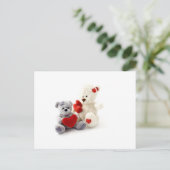 CARTE POSTALE NOUNOURS & COEURS AMOUREUX (Debout devant)