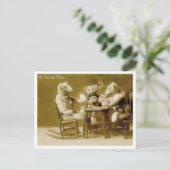 Carte Postale Nounours jouant au poker Vintage (Debout devant)