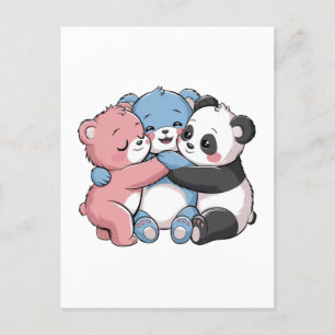 Carte Postale Nounours mignons avec Panda