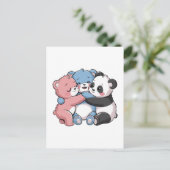 Carte Postale Nounours mignons avec Panda (Debout devant)