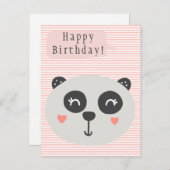 Carte Postale Nounours Panda Mignon - Anniversaire Enfants (Devant / Derrière)