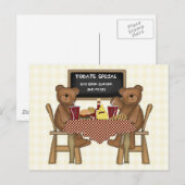 Carte Postale Nounours pour déjeuner (Devant / Derrière)