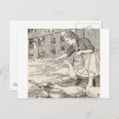 Carte Postale Nourrir Les Canards (Devant / Derrière)