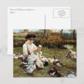 Carte Postale Nourrir les canards (Devant / Derrière)