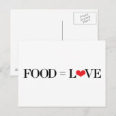 Carte Postale Nourriture = Amour (Devant / Derrière)