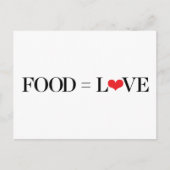 Carte Postale Nourriture = Amour (Devant)