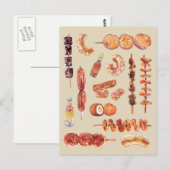 Carte Postale Nourriture de rue philippine en Aquarelle Pinoy (Devant / Derrière)